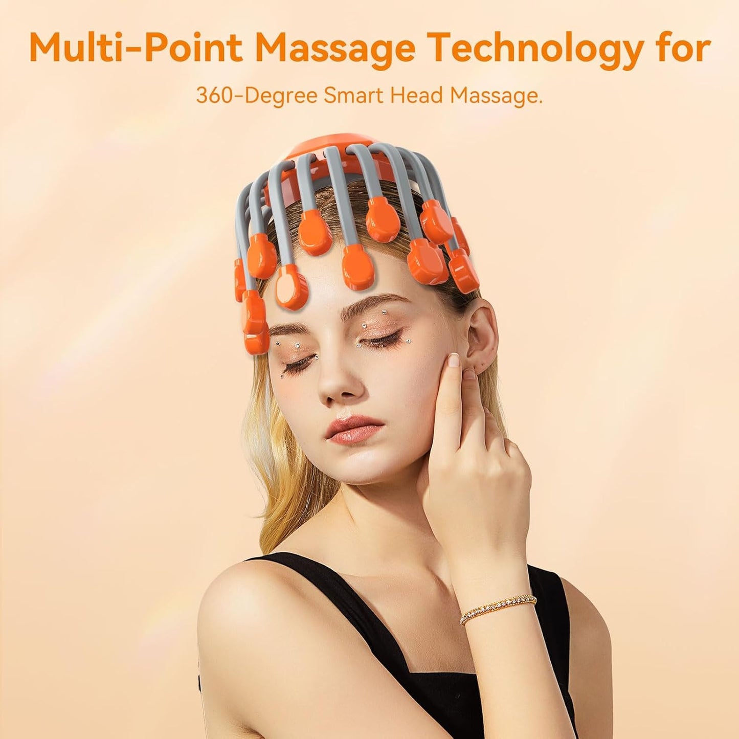 Head Massager for Migraine Relief with 20 massage arms