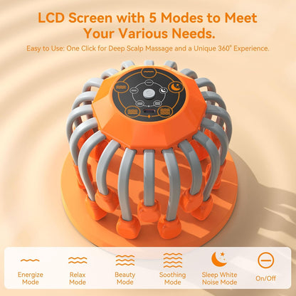 Head Massager for Migraine Relief with 20 massage arms