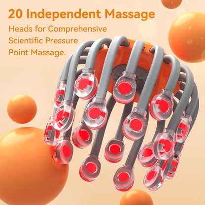 Head Massager for Migraine Relief with 20 massage arms